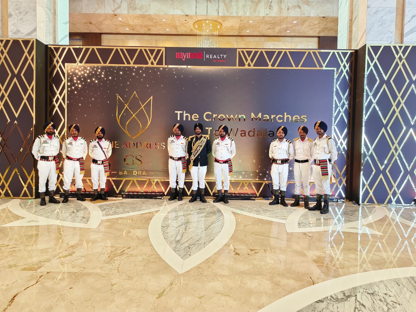 White band formation at event venue