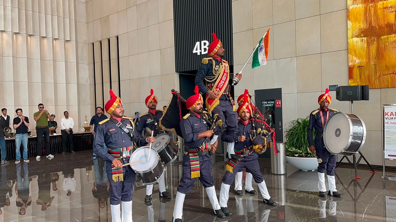 Drummers performing at commercial venue