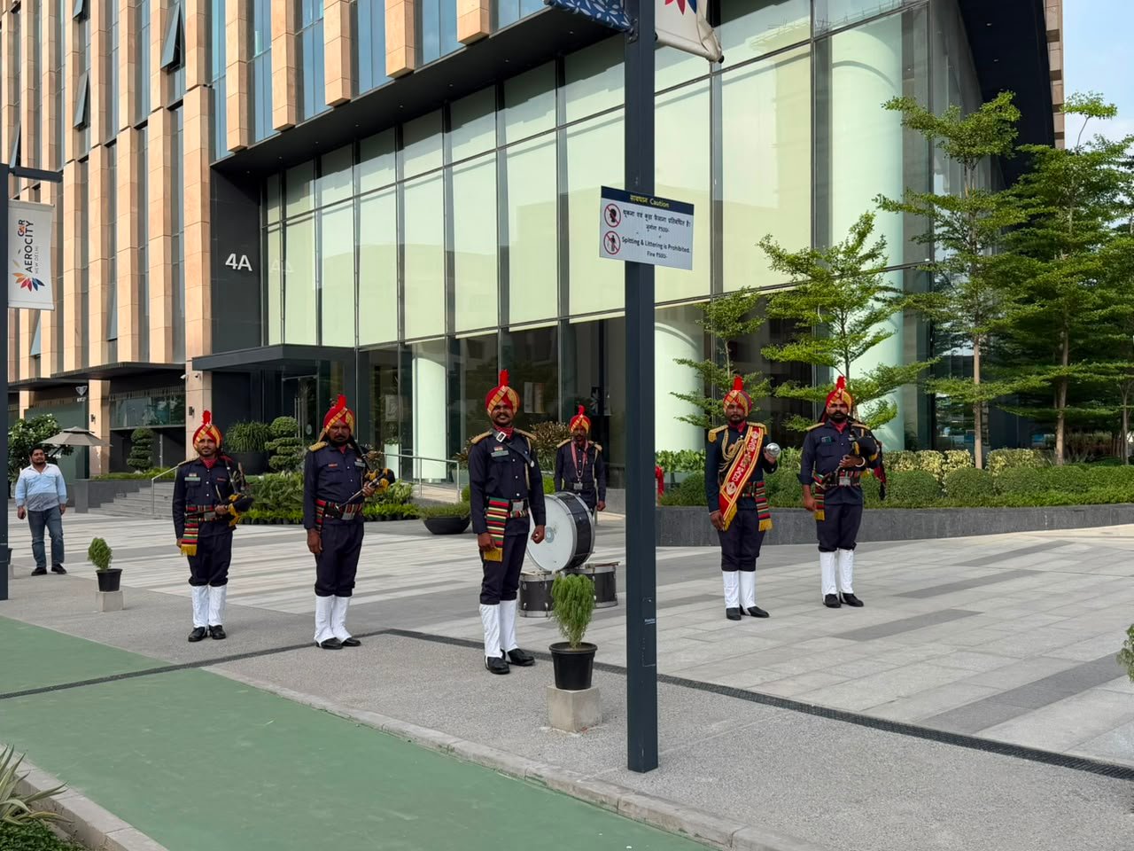Navy uniform band in outdoor formation