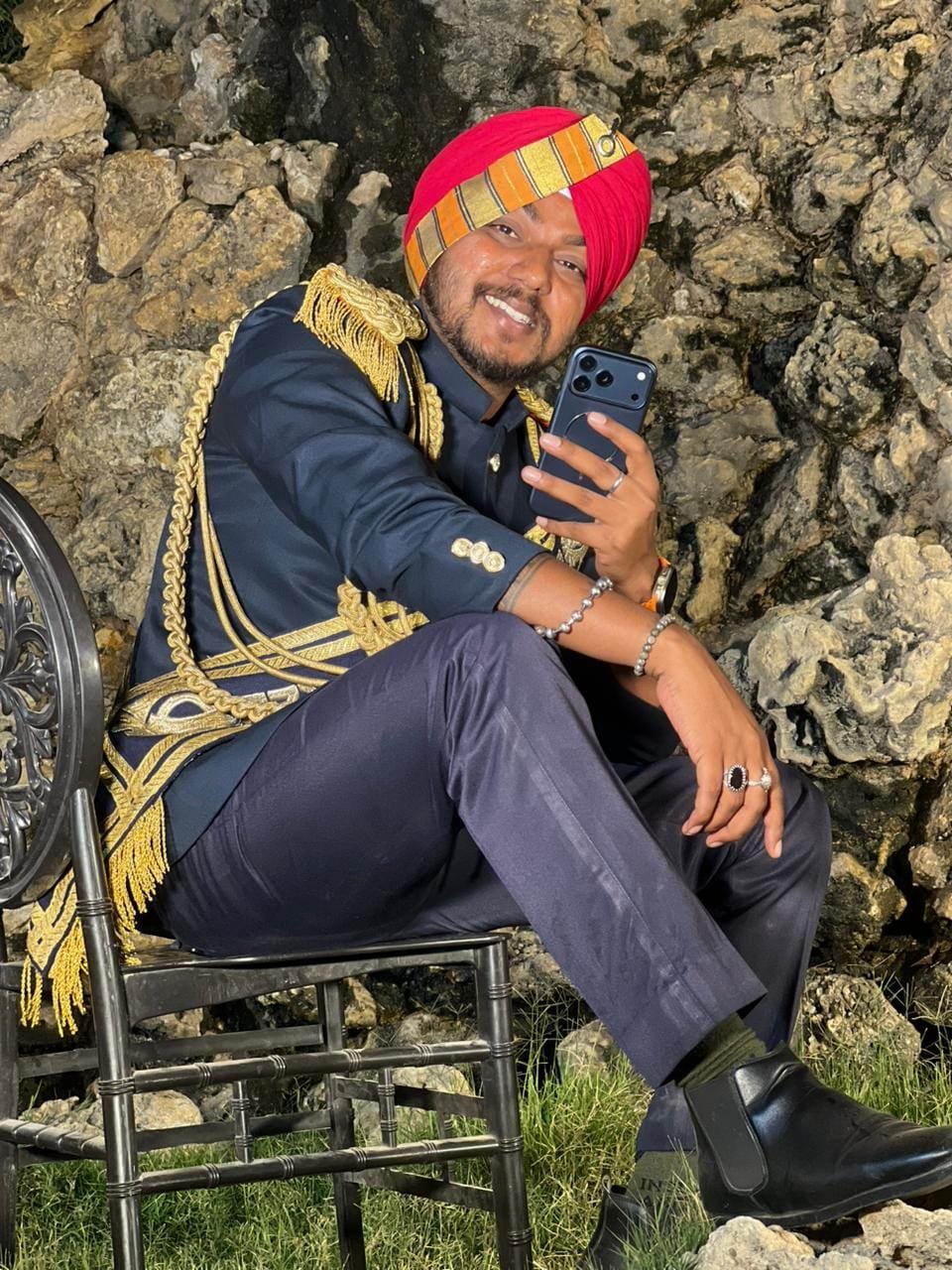 Band leader in formal ceremonial uniform