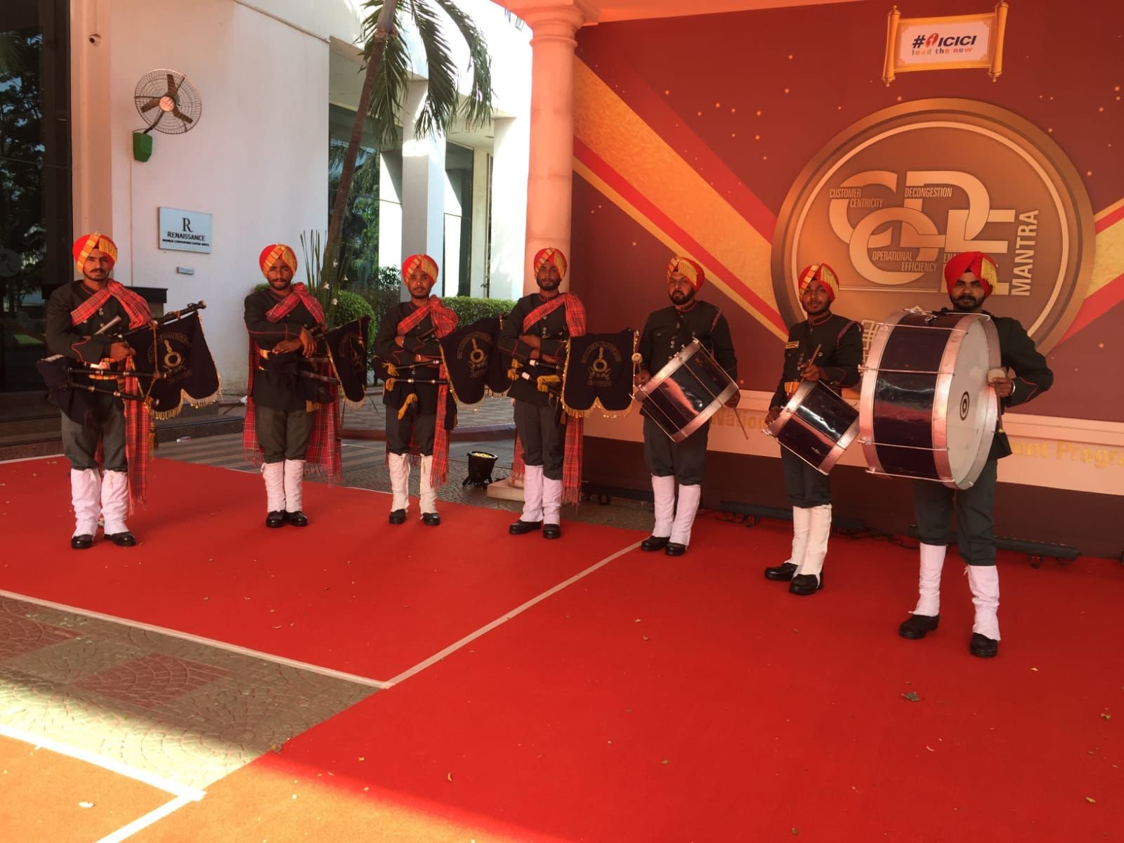 Brass and drum ensemble performance